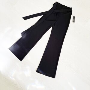 High-Waisted Black Belted Pants